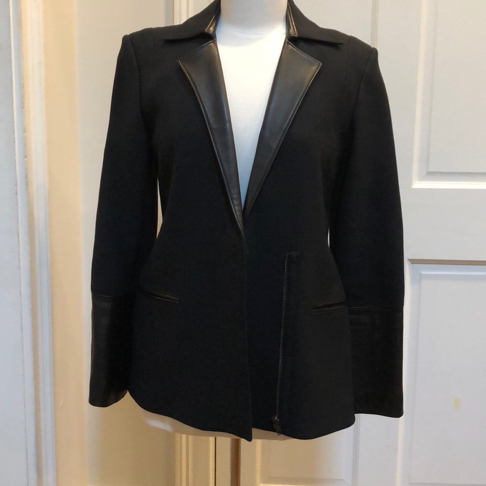 Helmut Lang Wool and Leather Blazer